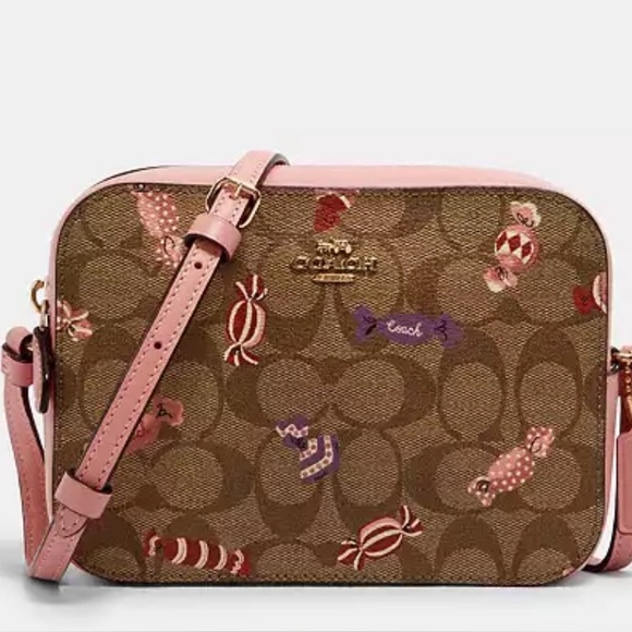Coach Pink and Brown Crossbody Bag - Picture 1 of 9